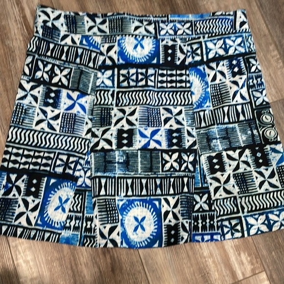 Rip Skirt Hawaii Pacific Tapa Print Quick-Dry Wrap Skirt w Hidden Pocket XL - Picture 9 of 11